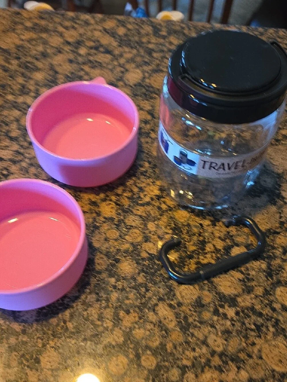 Portable Pink Pet Travel Feeder